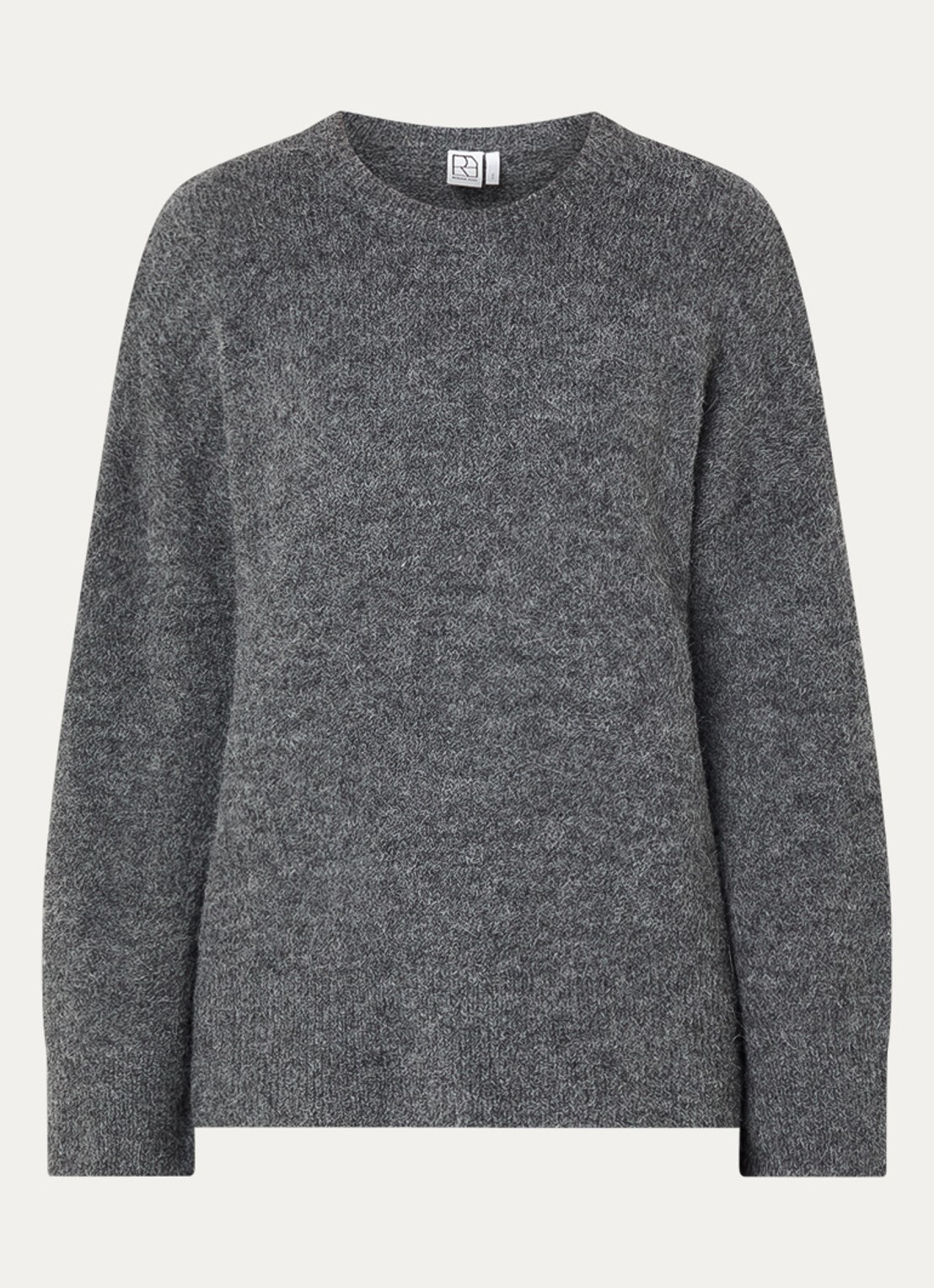 ROUGE EDIT Rouhaven grofgebreide trui in alpaca wolblend - voorkant donkergrijs