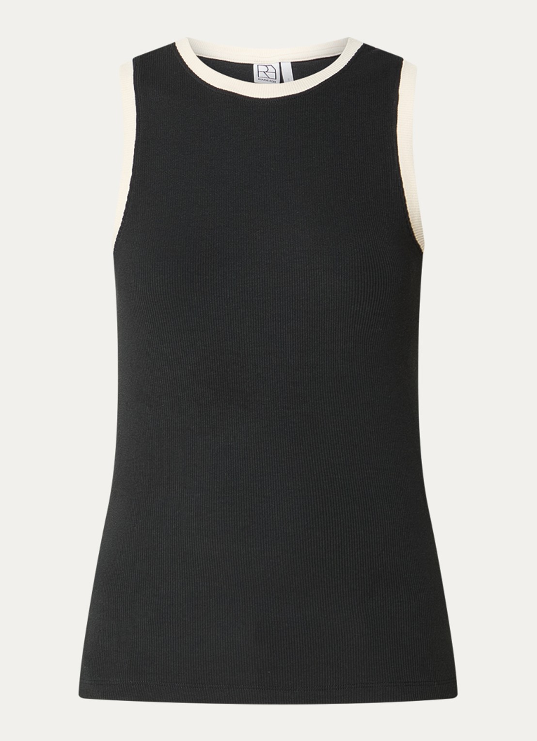 ROUGE EDIT Rouhelena ribgebreide tanktop - voorkant antraciet