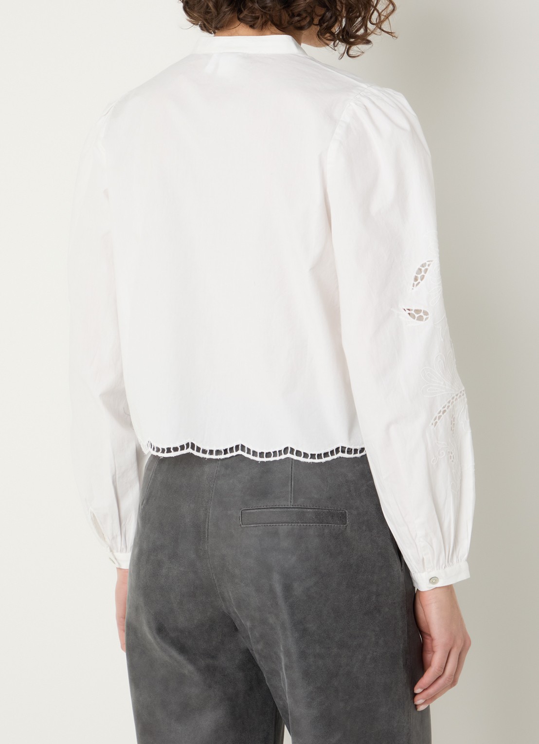 ROUGE EDIT Rouirmelin blouse met broderie - achterkant 4 ivoor