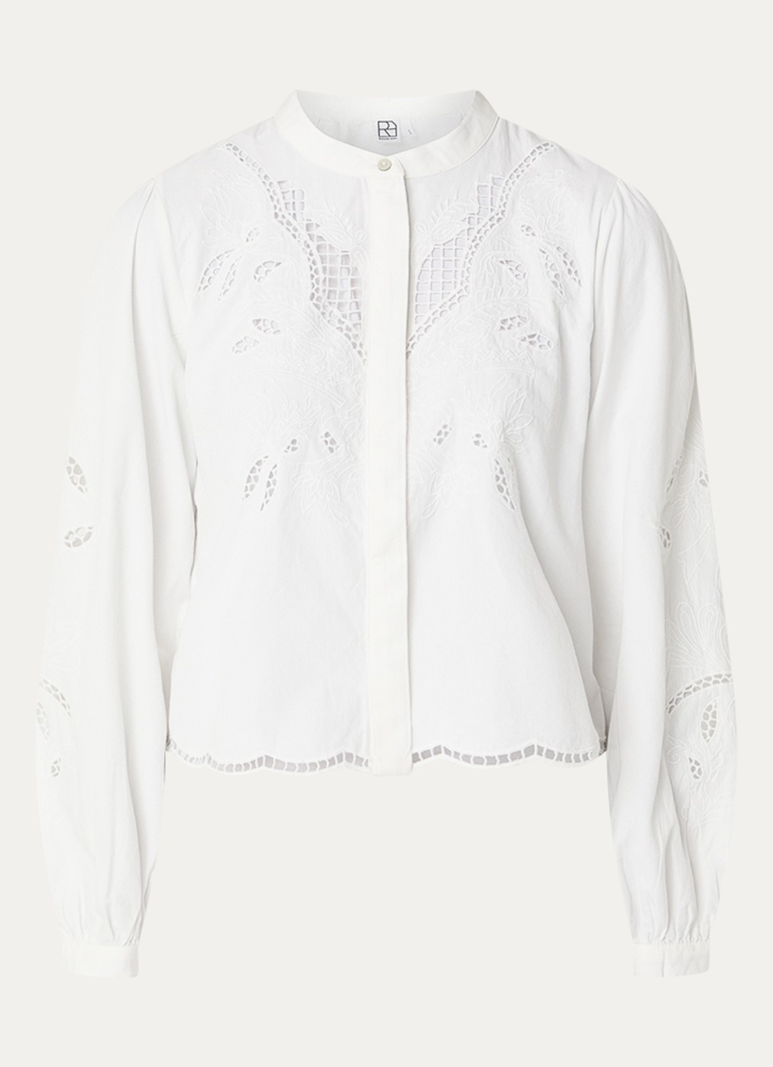ROUGE EDIT Rouirmelin blouse met broderie - voorkant ivoor