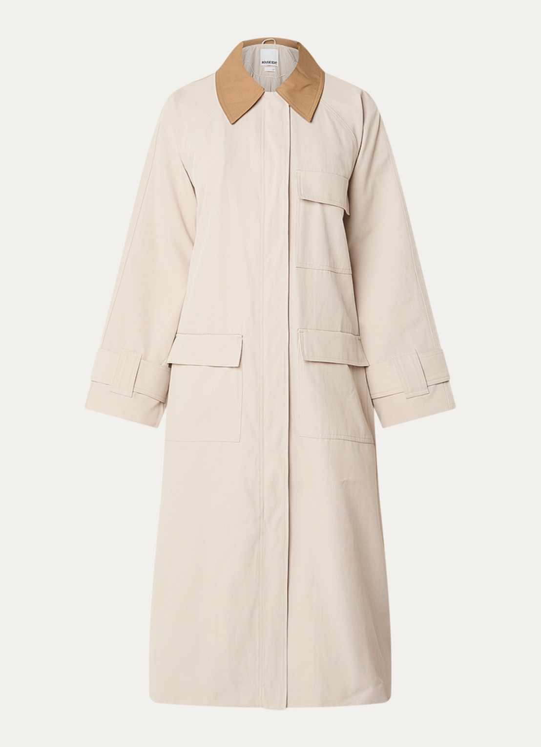 ROUGE EDIT Roulianne trenchcoat met klepzakken  - voorkant 3 beige