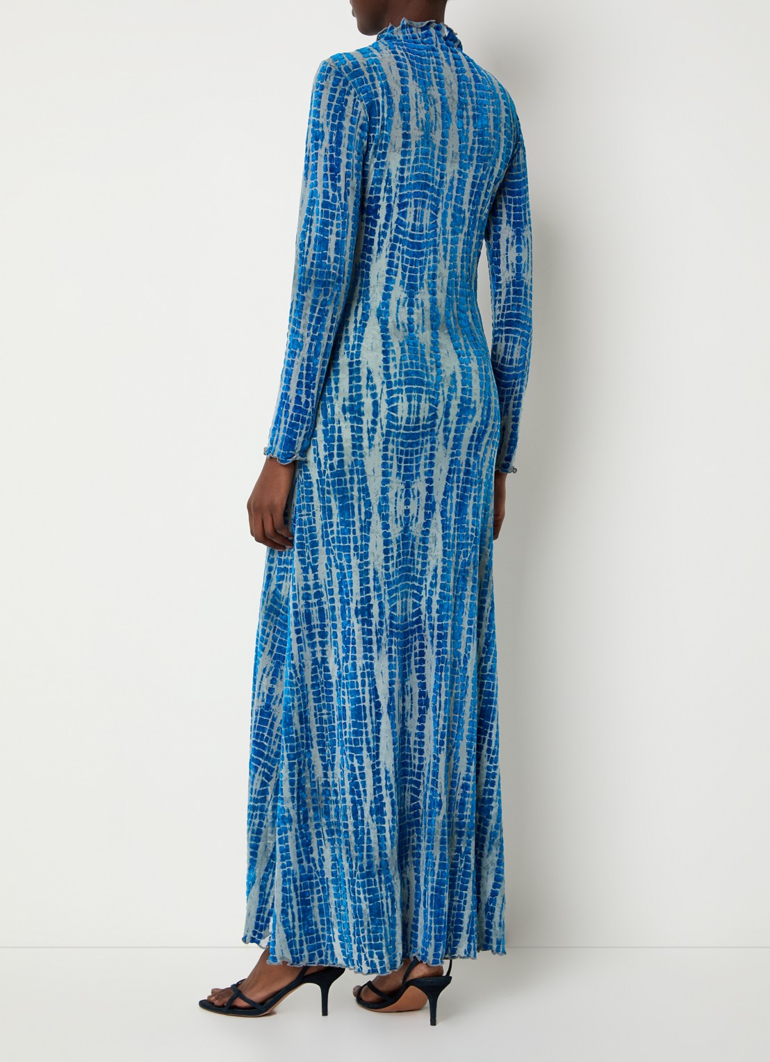 ROUGE EDIT Roumeena maxi jurk met print - achterkant 4 blauw