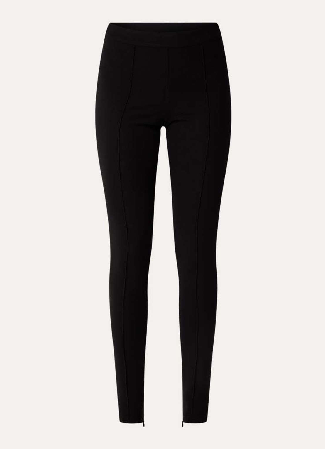 ROUGE EDIT Roumoana high waist skinny fit legging met siernaad - voorkant 3 zwart