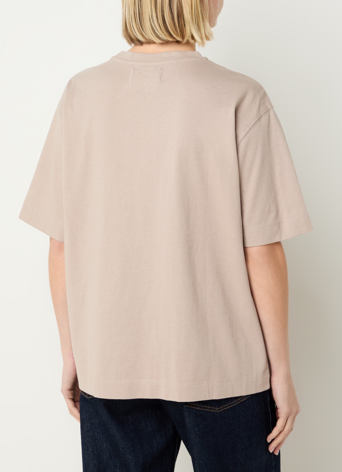 ROUGE EDIT Rounella T-shirt met logoborduring - achterkant 3 beige