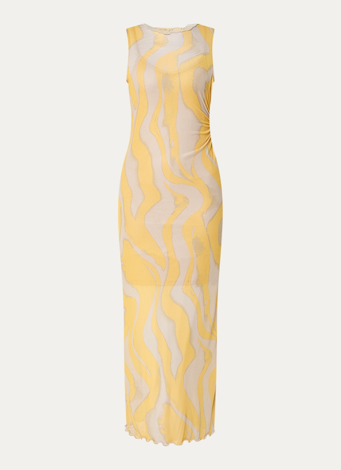 ROUGE EDIT Rousally midi jurk met print - voorkant geel