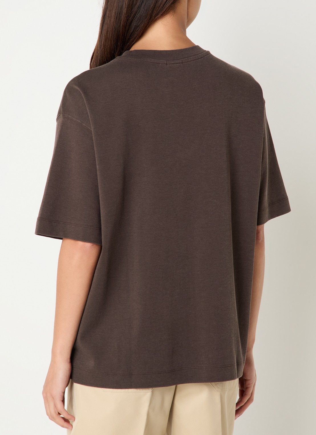 ROUGE EDIT Sophie T-shirt met logoborduring - achterkant 2 bruin