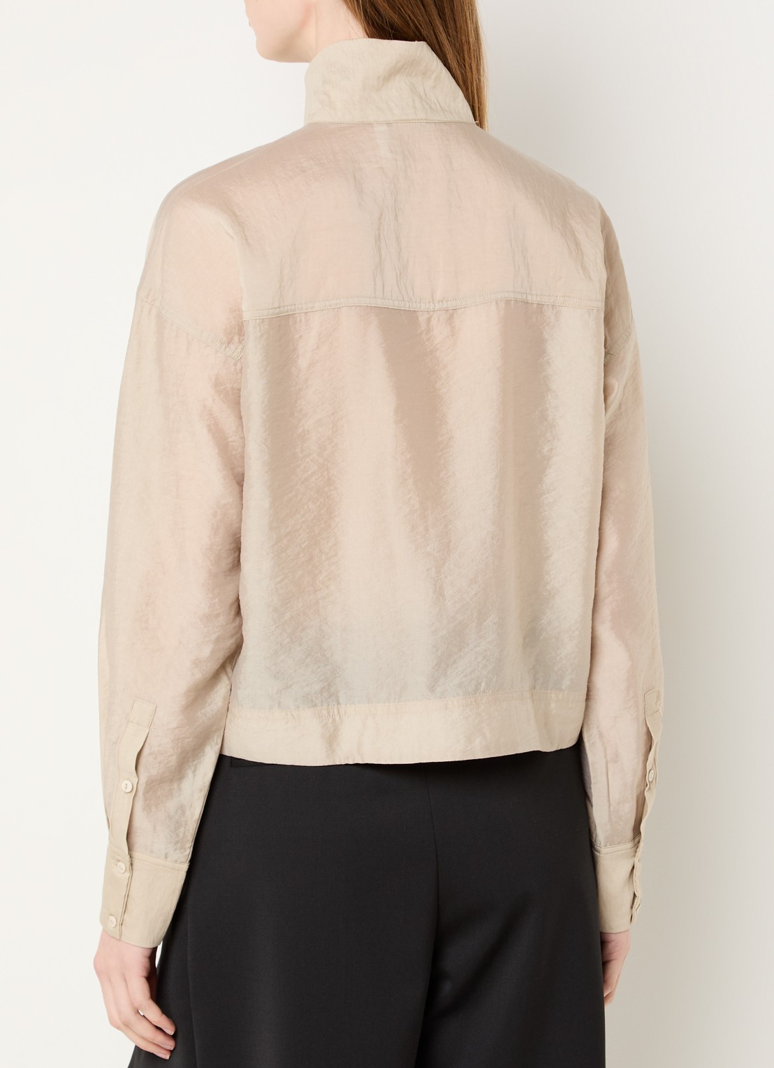 ROUGE EDIT Stina blouse met opstaande kraag - achterkant 3 beige