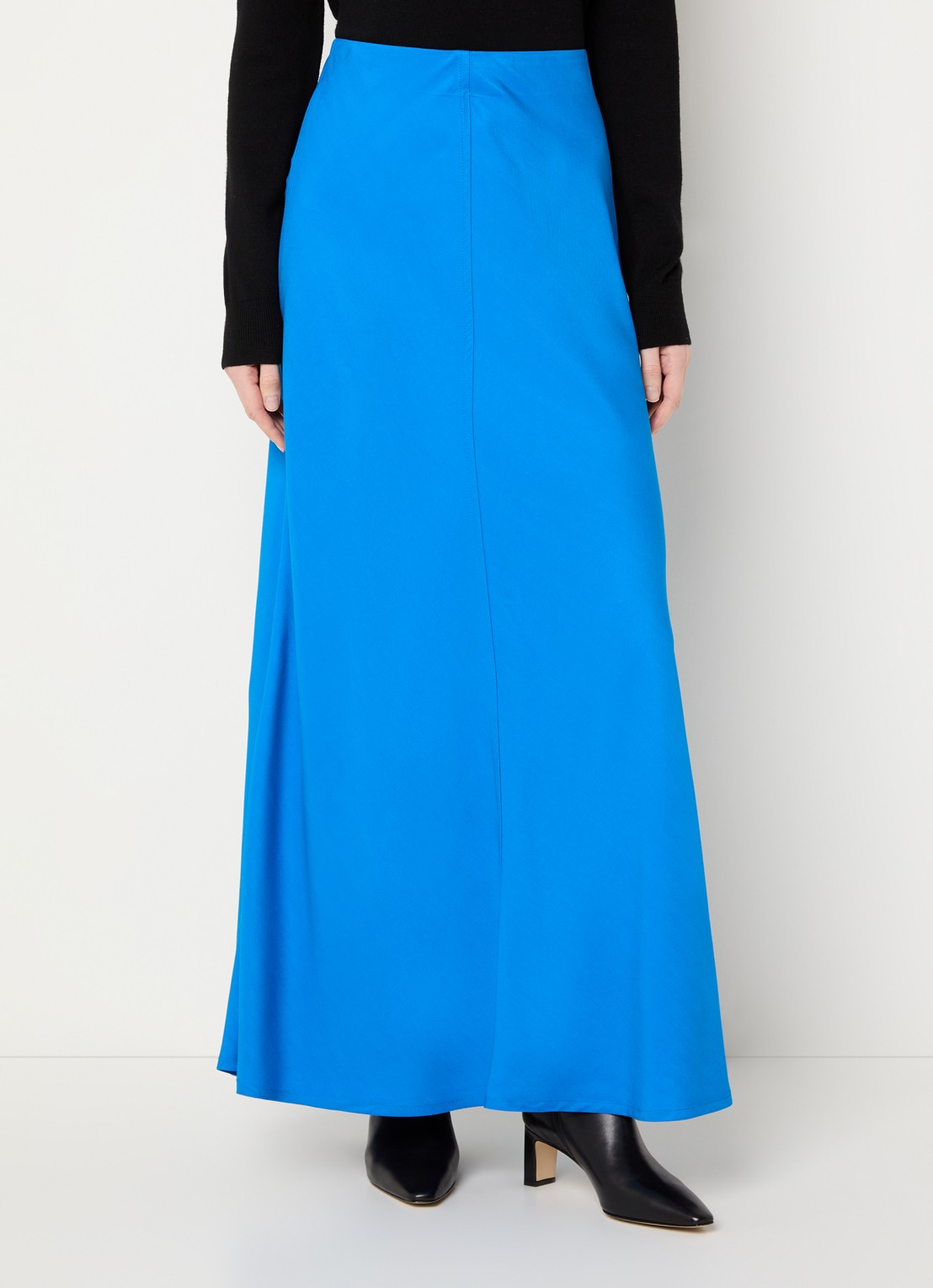 ROUGE EDIT Violetta maxi rok met elastische band - detail 2 blauw