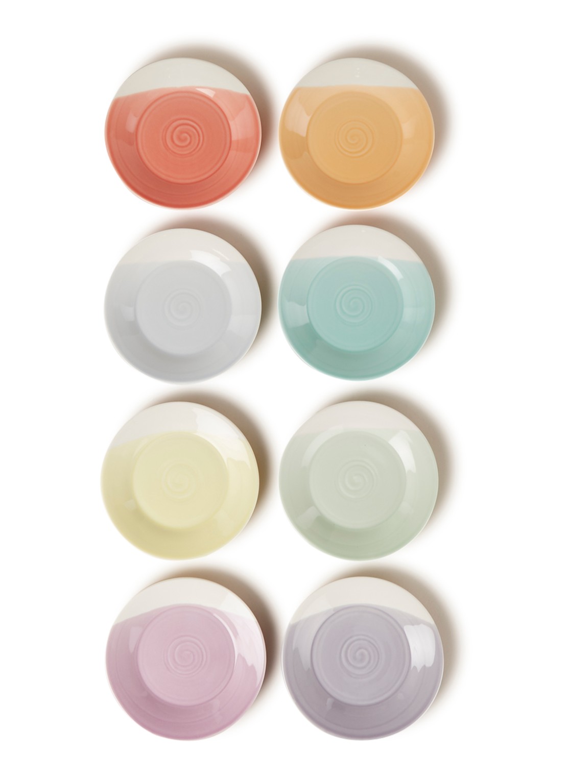 Royal Doulton 1815 gebaksbordje set van 8 - voorkant multicolor