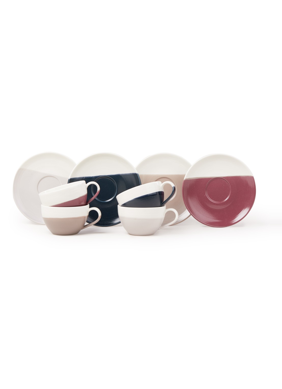 Royal Doulton Coffee Studio cappuccino kop en schotel 25,5 cl set van 4 - voorkant wit