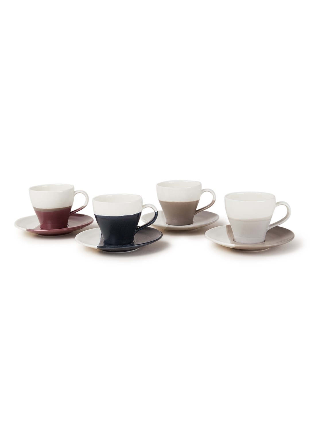 Royal Doulton Coffee Studio espressokop en schotel 11 cl set van 4 - voorkant gebroken wit