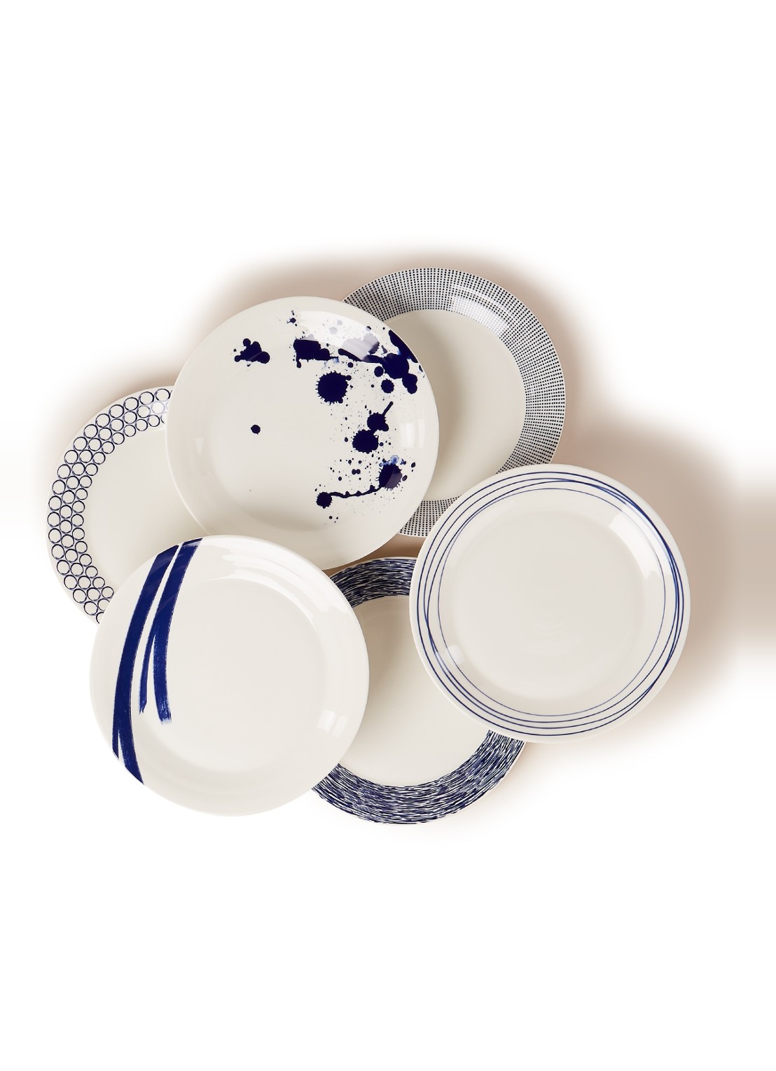 Royal Doulton Pacific dinerbord 28 cm set van 6 - voorkant blauw