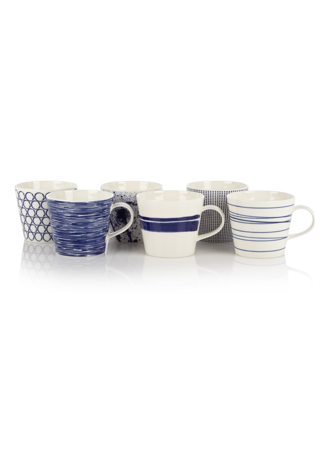 Royal Doulton Pacific mok 45 cl set van 6 - voorkant 2 blauw