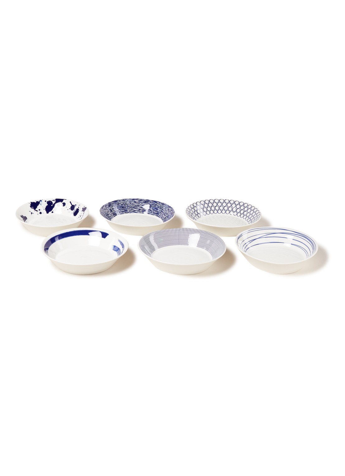 Royal Doulton Pacific pastabord 22 cm set van 6 - voorkant donkerblauw