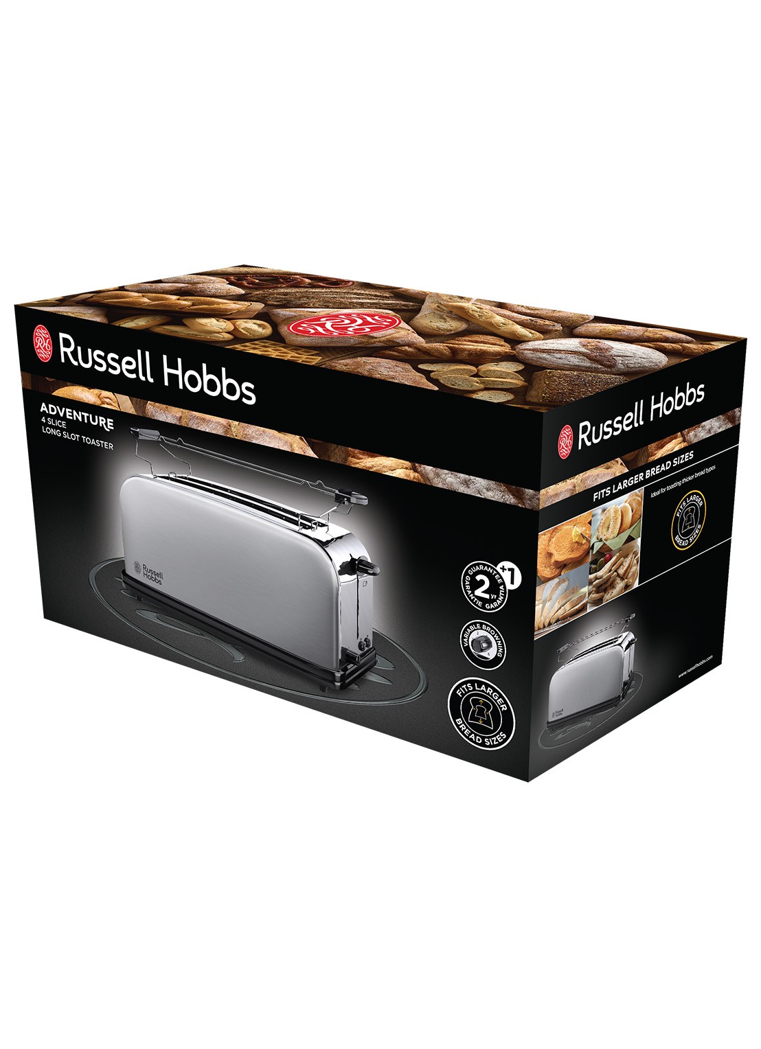 Russell Hobbs Adventure broodrooster 2-slots - achterkant 8 zilver