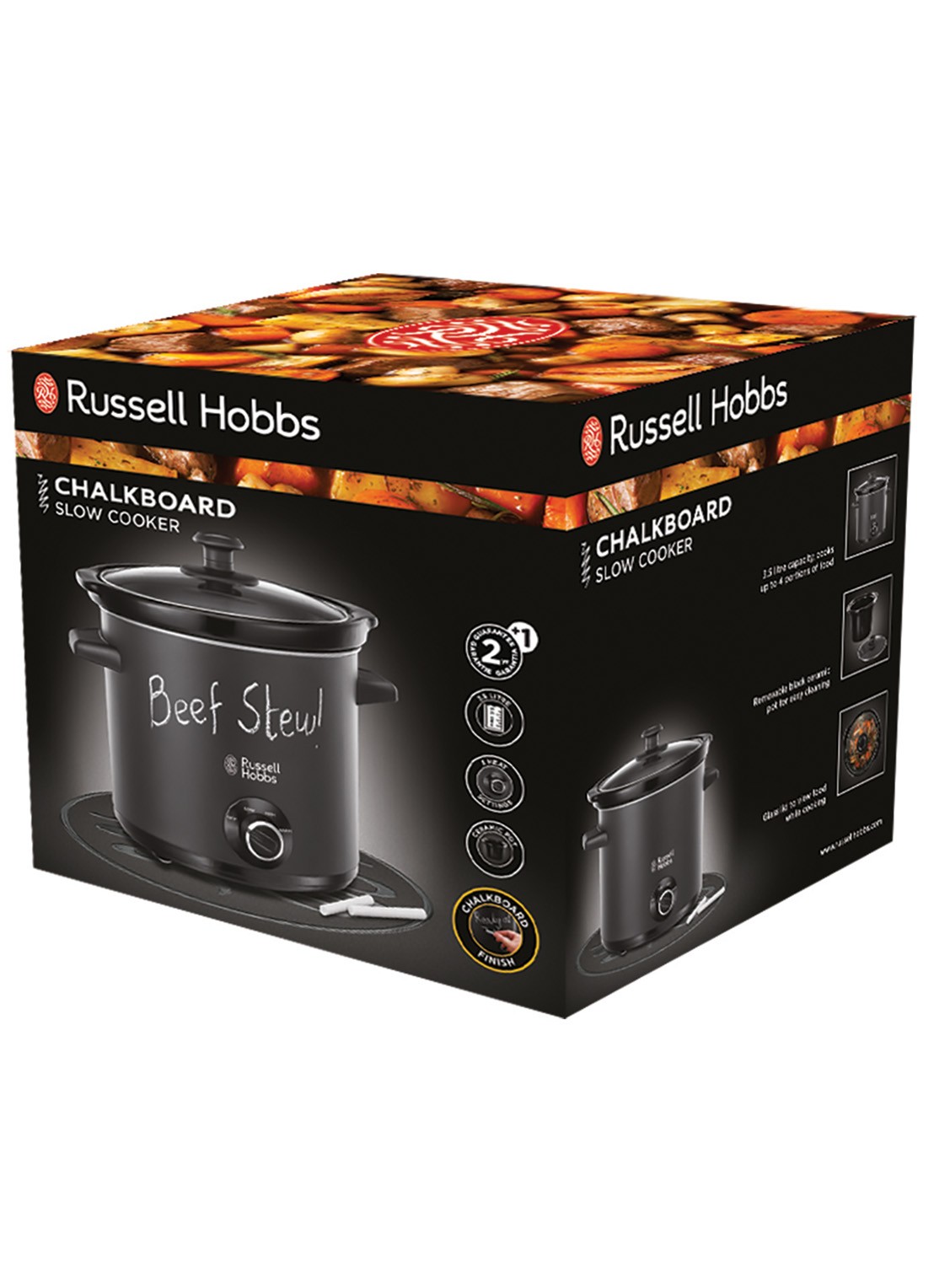 Russell Hobbs Chalkboard slow cooker 3,5 liter 24180-56 - achterkant 7 zwart