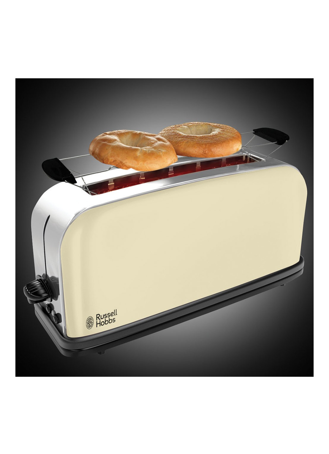 Russell Hobbs Colours Plus+ extra lange broodrooster 1-slot 21395-56  - voorkant 5 creme