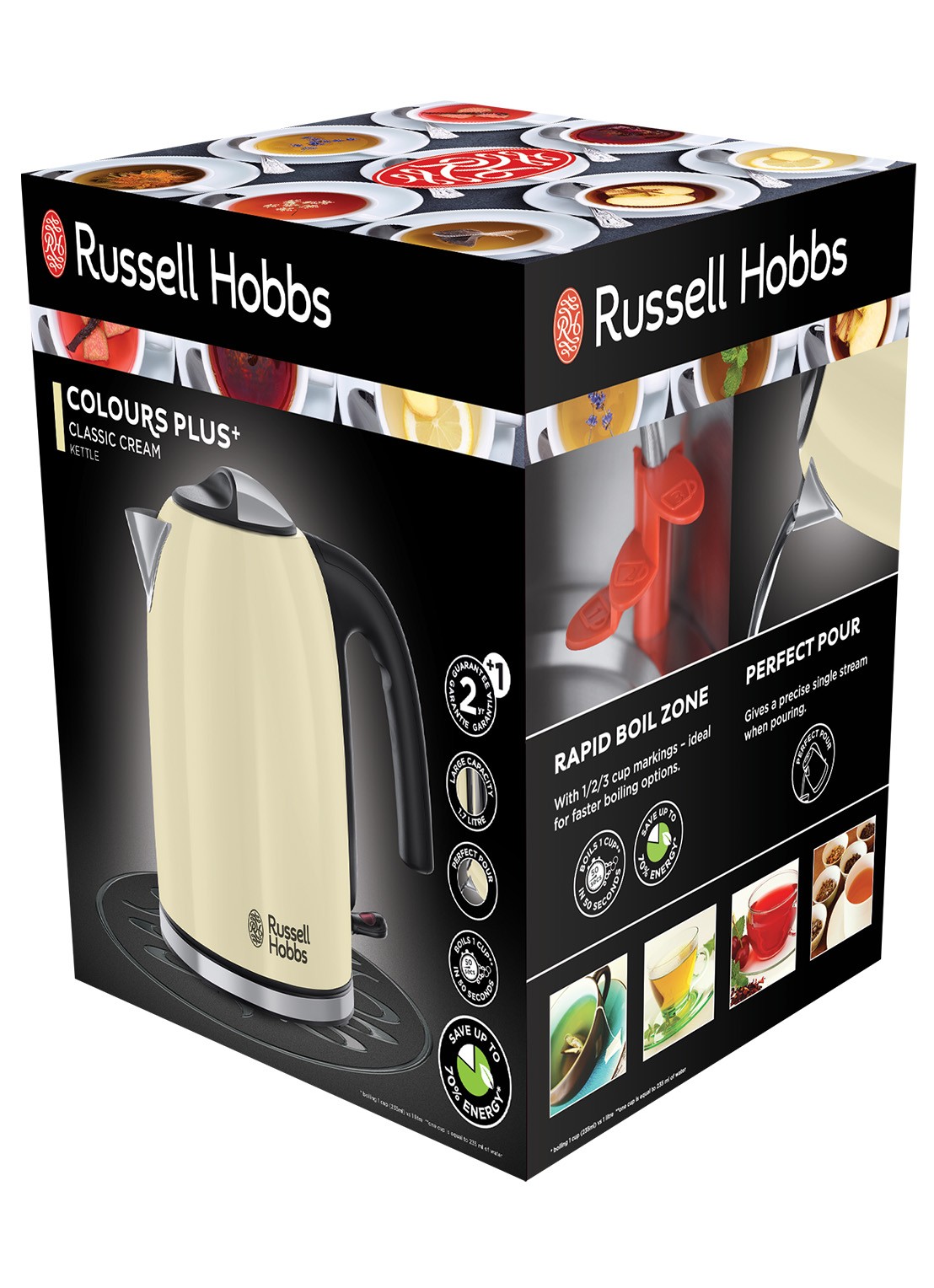Russell Hobbs Colours Plus waterkoker 1,7 liter 20415-70 - achterkant creme