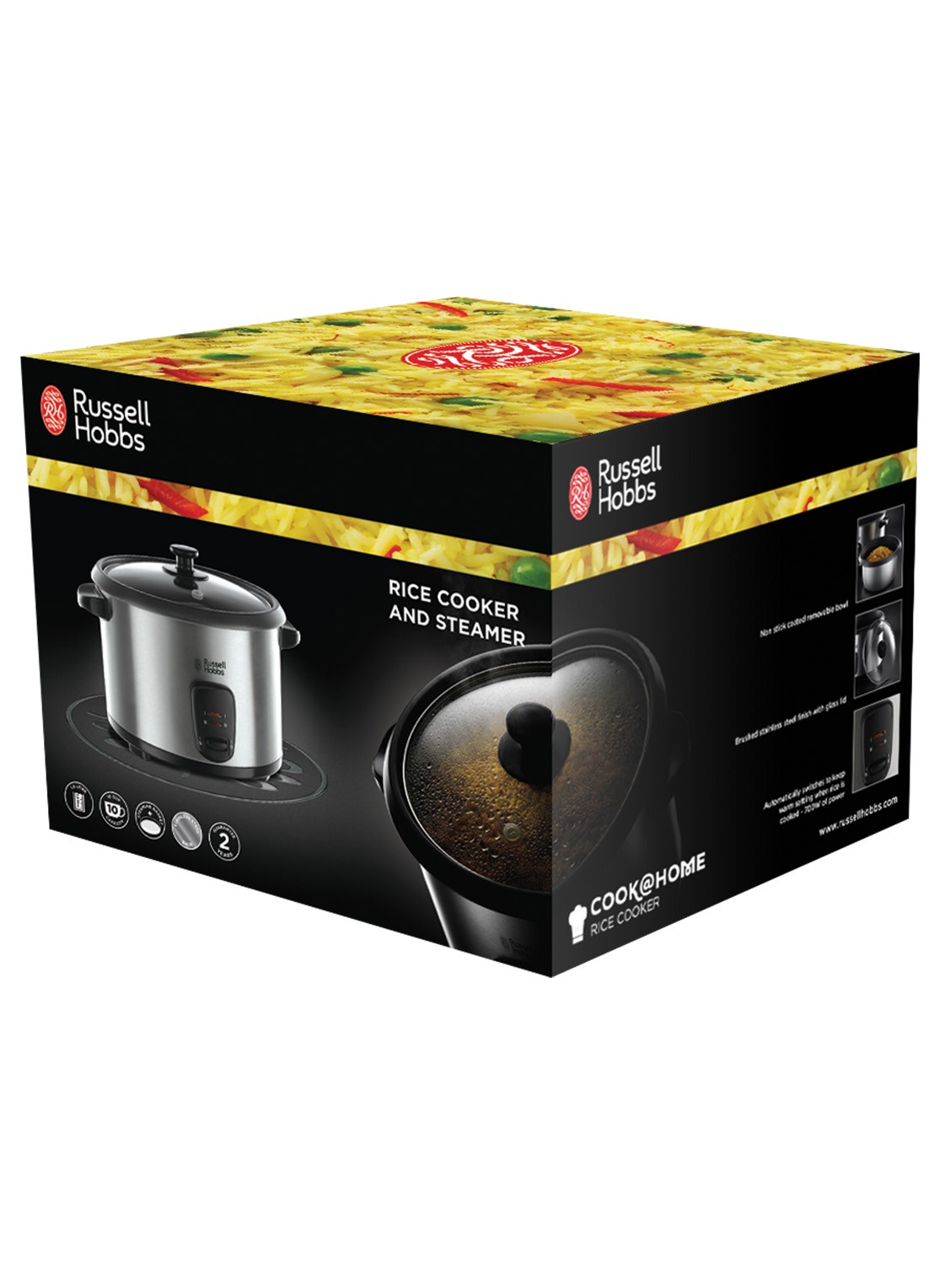Russell Hobbs Cook at Home rijstkoker 1,8 liter 19750-56 - achterkant 3 zilver