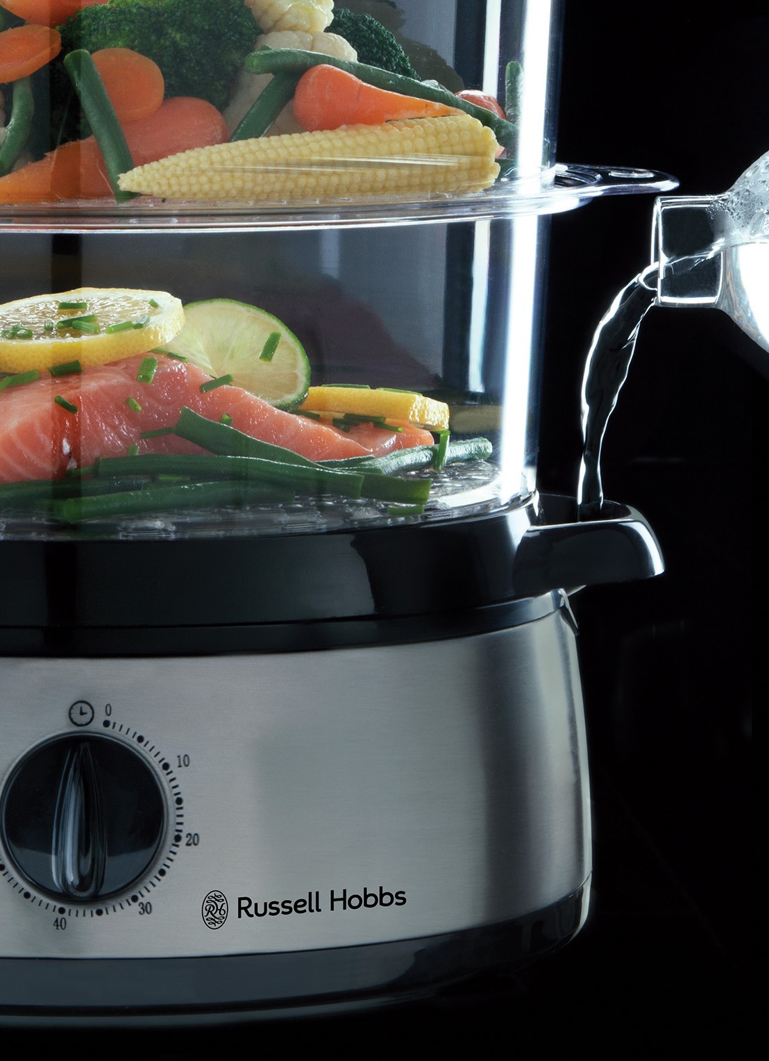 Russell Hobbs Cook@Home stoomkoker 9 liter 19270-56 - achterkant zilver