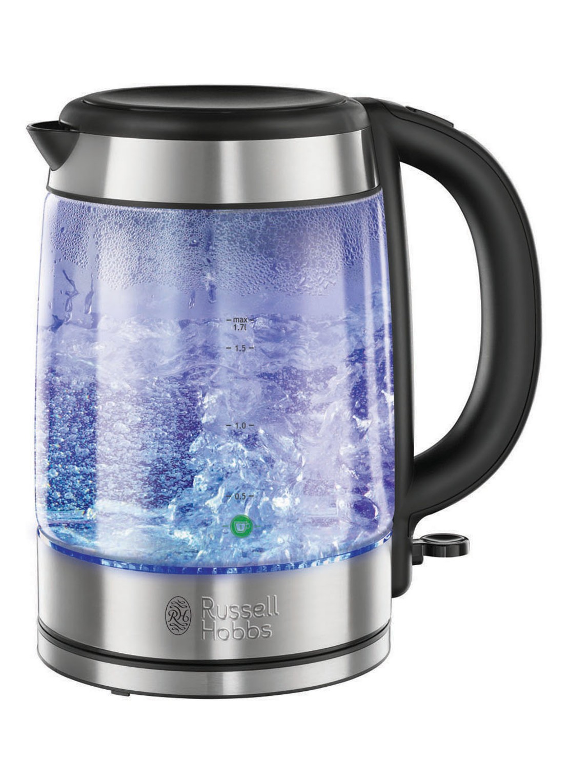 Russell Hobbs Glass waterkoker 1,7 liter 21600-57 - voorkant zilver