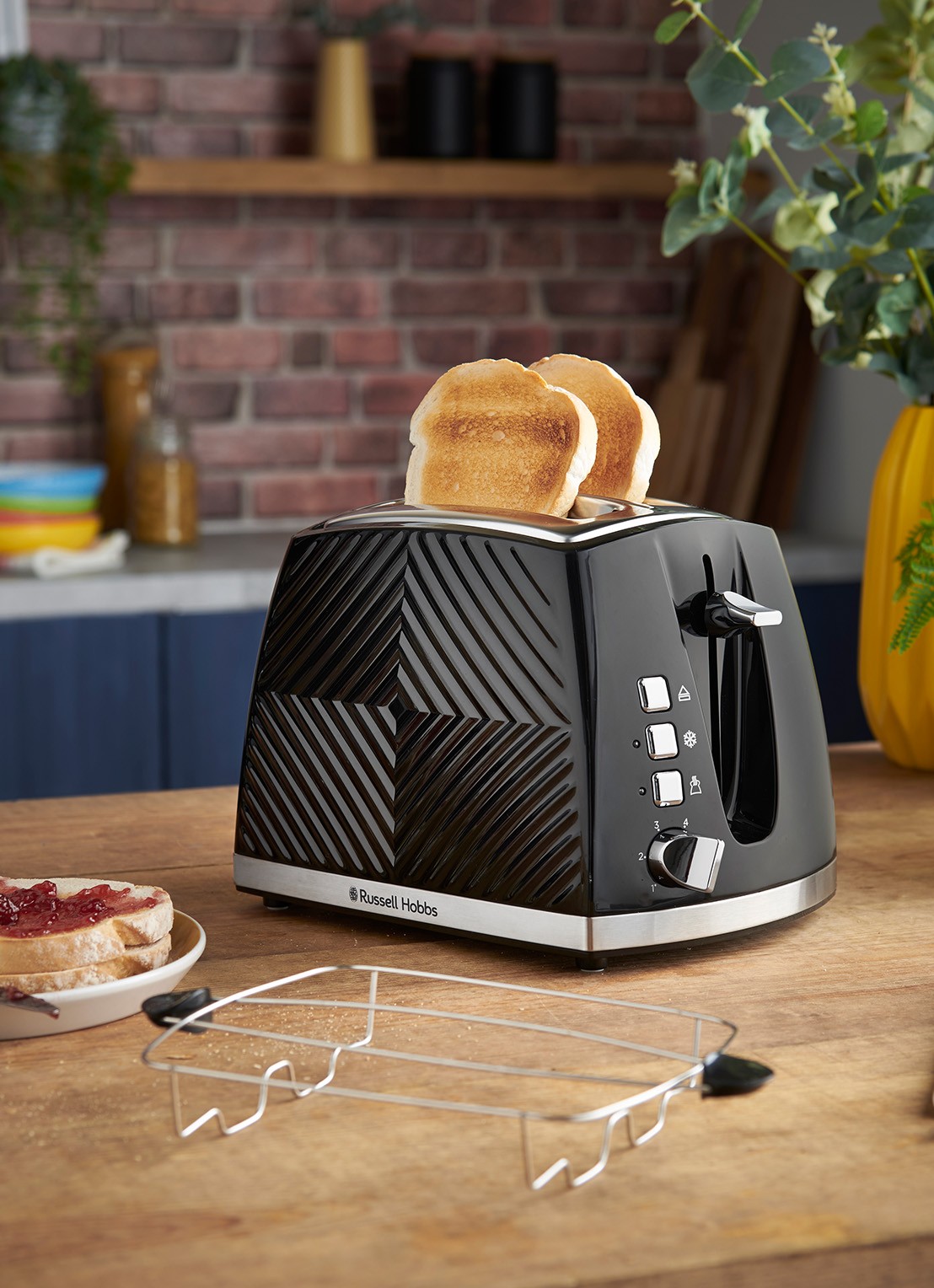 Russell Hobbs Groove broodrooster 2-slots - voorkant 3 zwart
