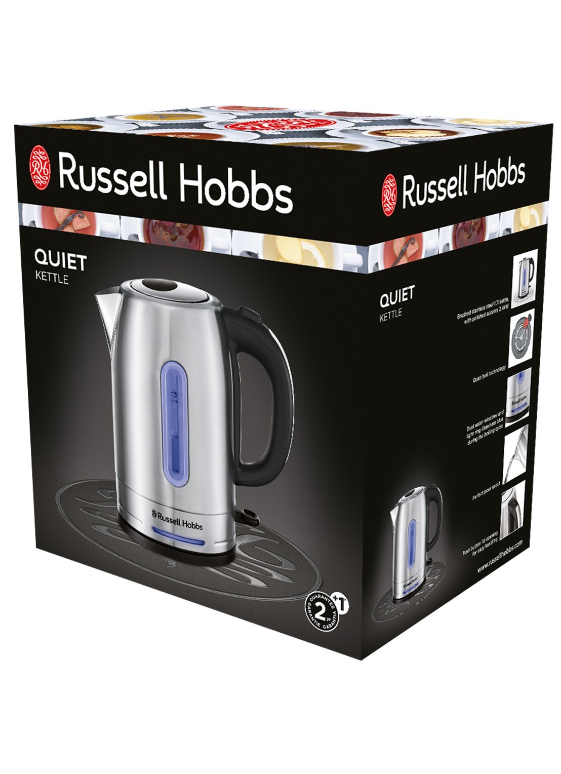 Russell Hobbs Quiet Boil waterkoker 1,7 liter 26300-70 - achterkant 6 metallic