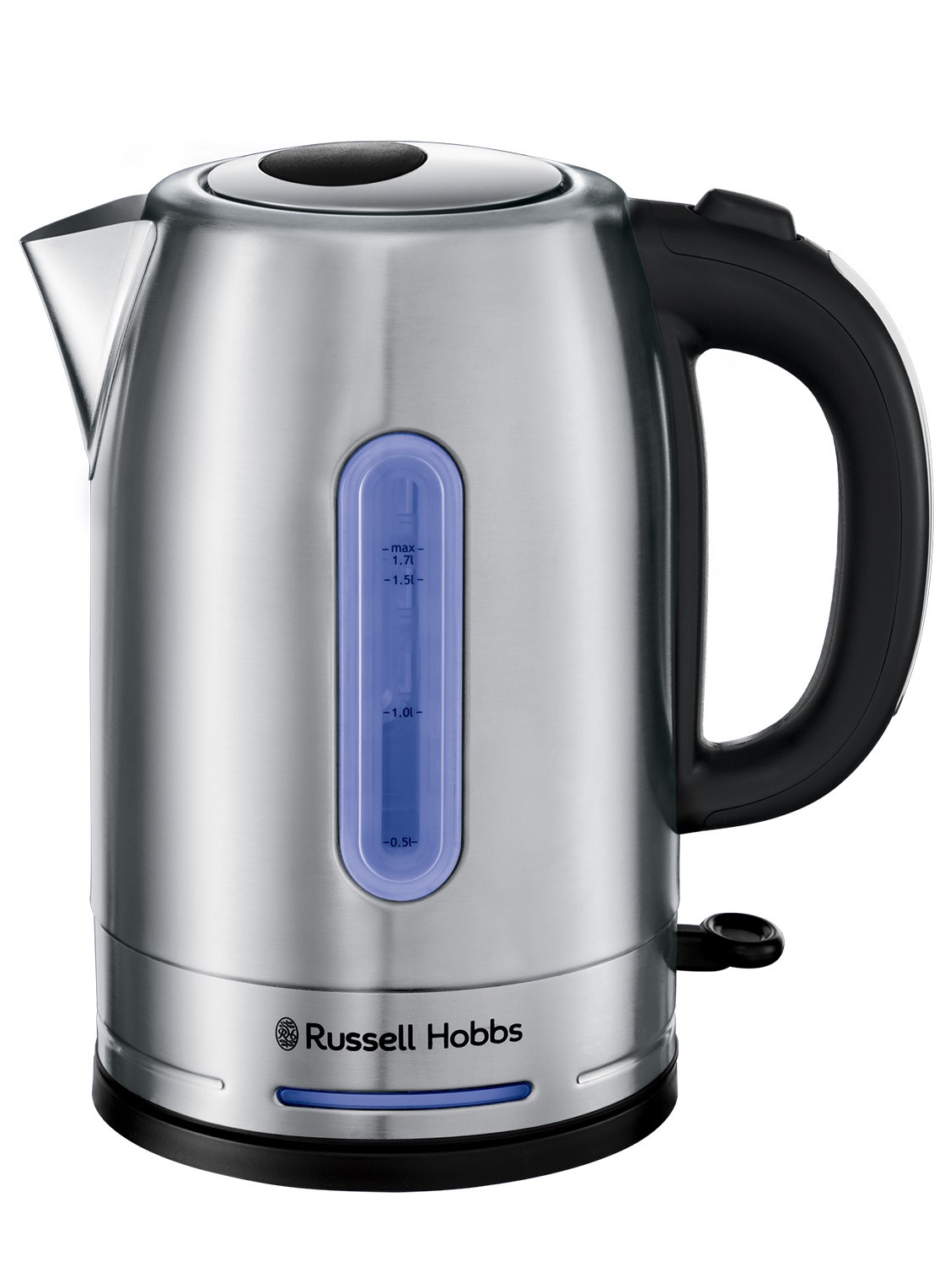 Russell Hobbs Quiet Boil waterkoker 1,7 liter 26300-70 - voorkant metallic
