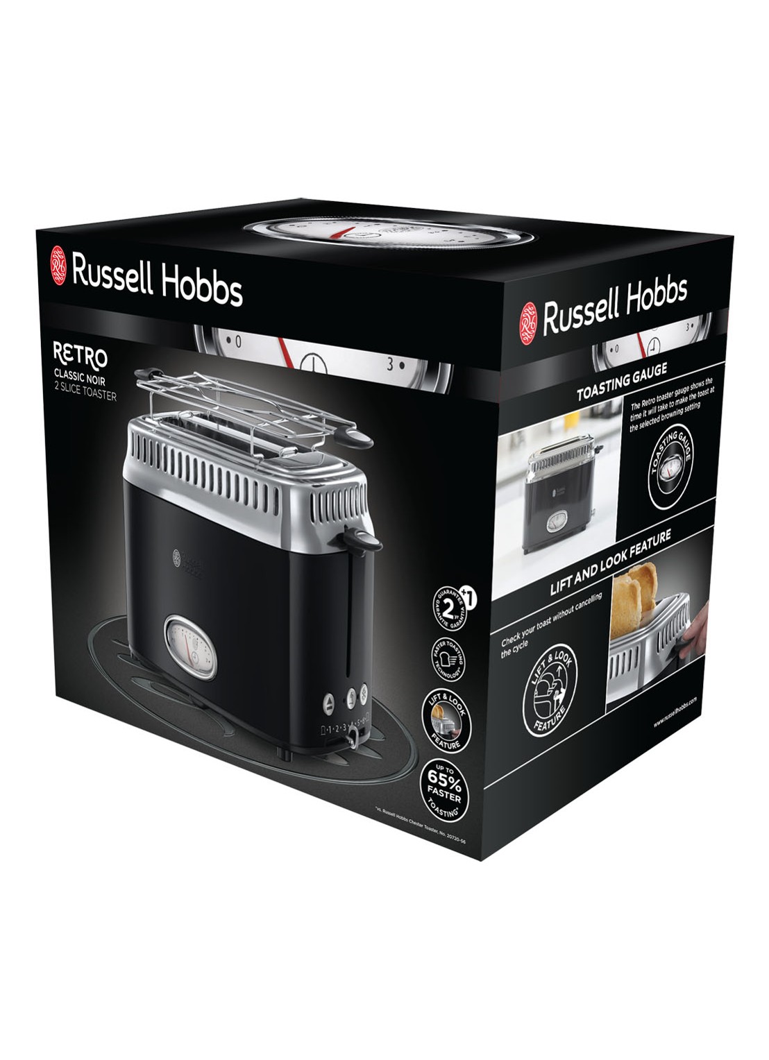 Russell Hobbs Retro Classic broodrooster 2-slots - detail 7 zwart