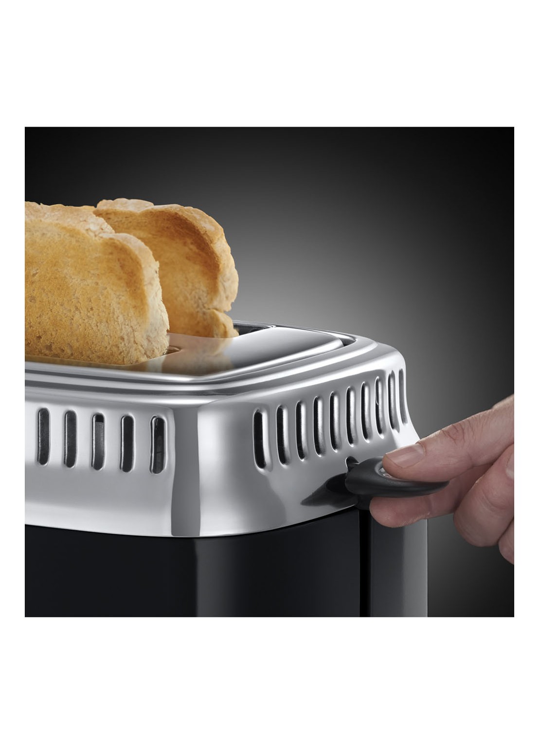 Russell Hobbs Retro Classic broodrooster 2-slots - voorkant 2 zwart