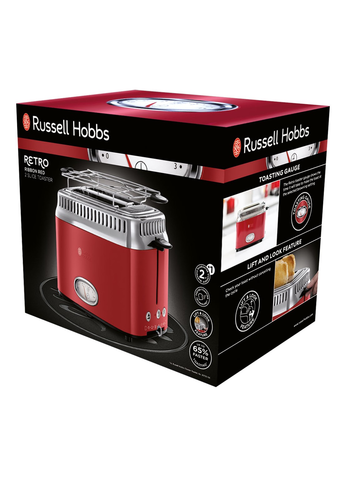 Russell Hobbs Retro Ribbon broodrooster 2-slots - detail 4 steenrood