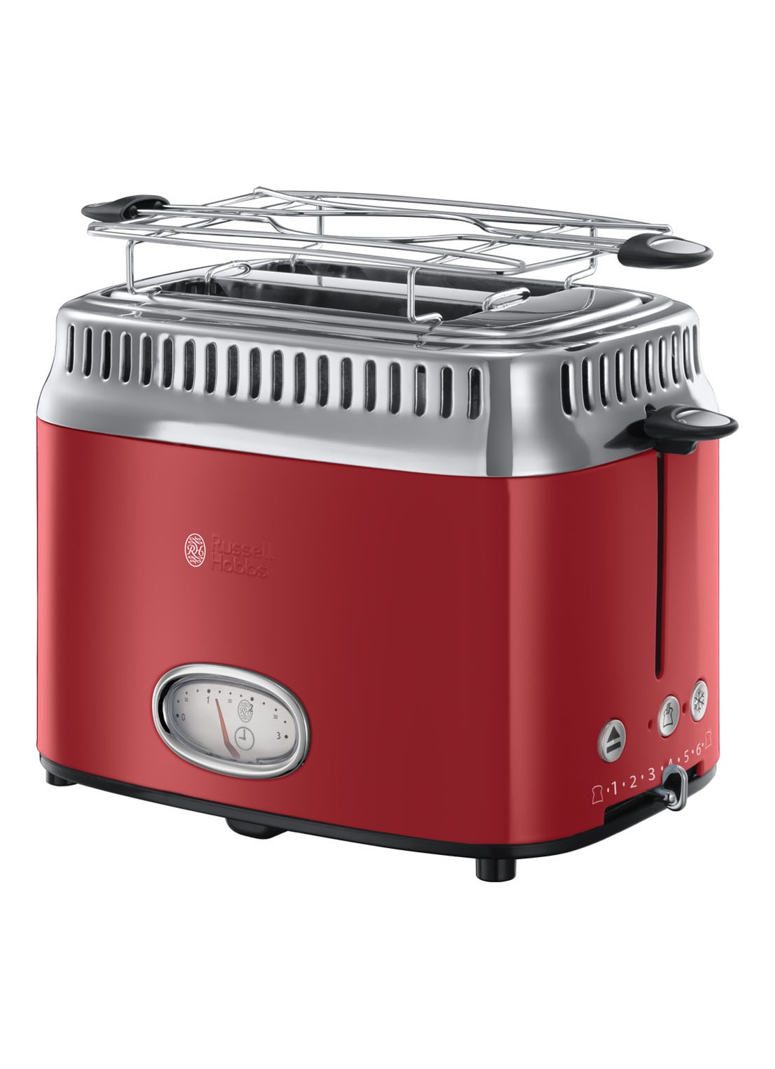 Russell Hobbs Retro Ribbon broodrooster 2-slots - voorkant 6 steenrood