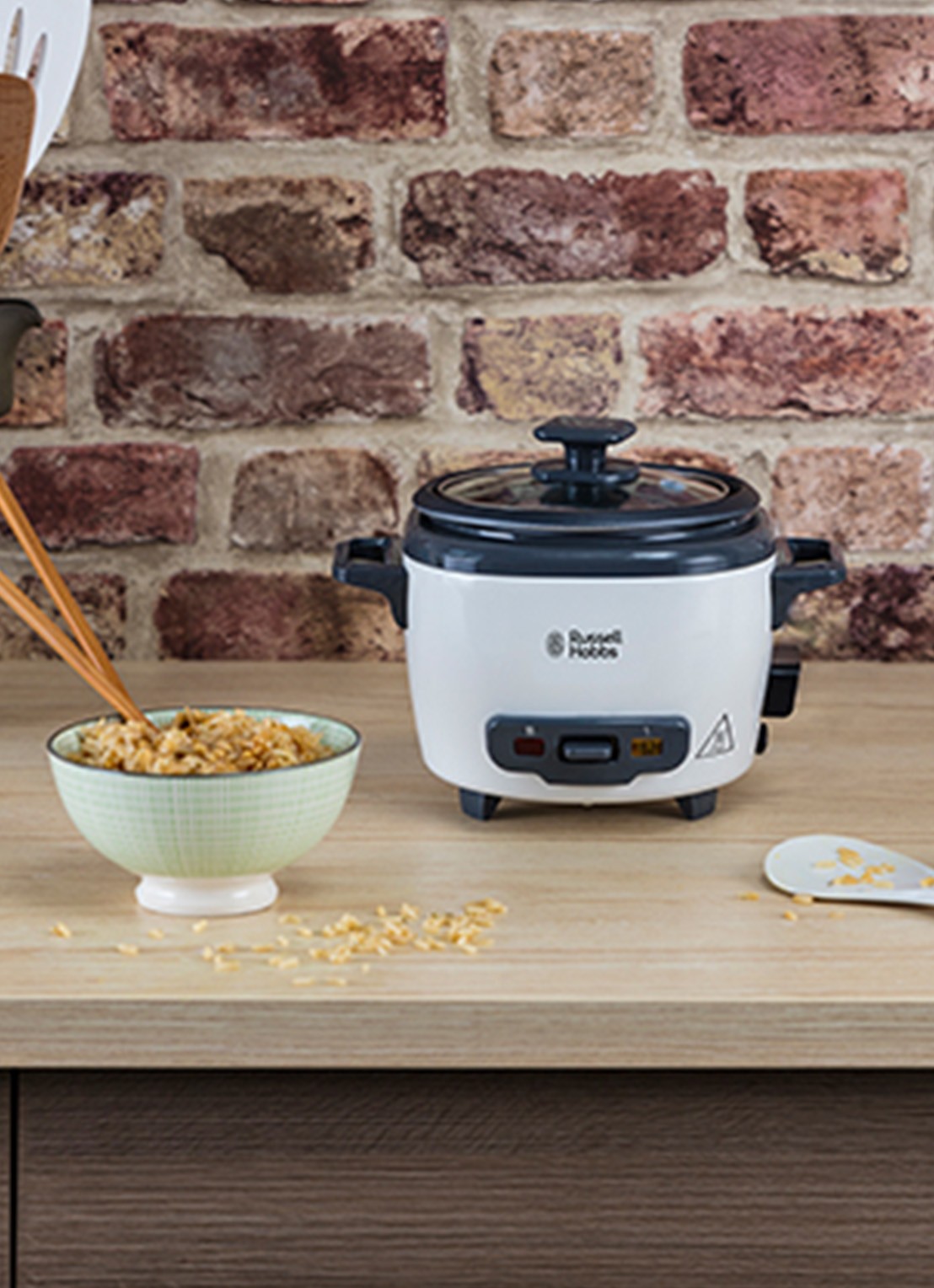 Russell Hobbs Small rijstkoker 0,7 L - voorkant 6 lichtgrijs