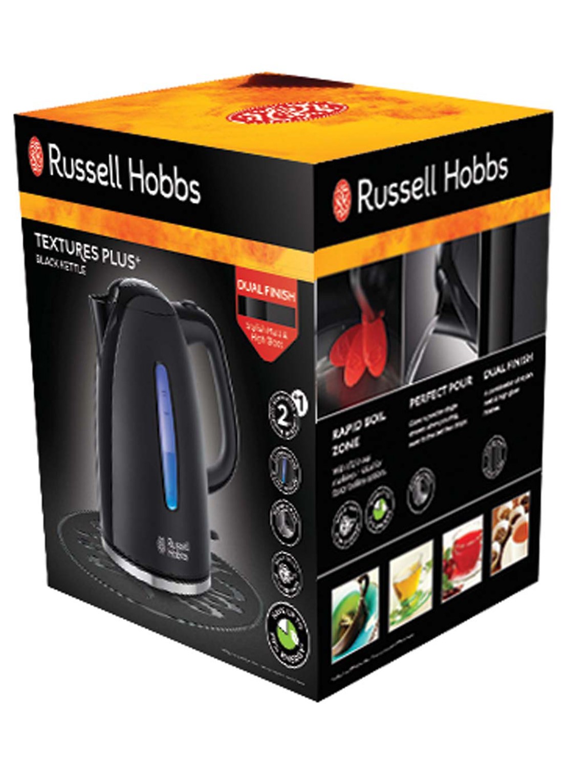 Russell Hobbs Textures Plus waterkoker 1,7 lter 22591-70 - achterkant 7 zwart