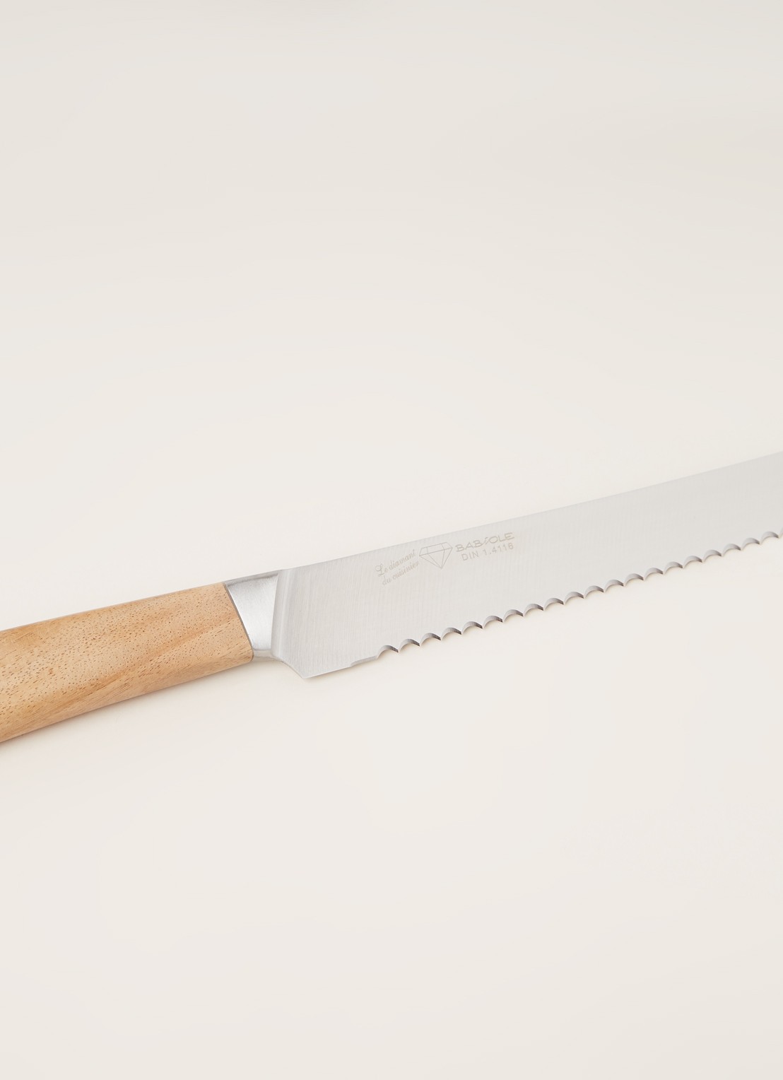 Sabatier Broodmes 22 cm - detail bruin