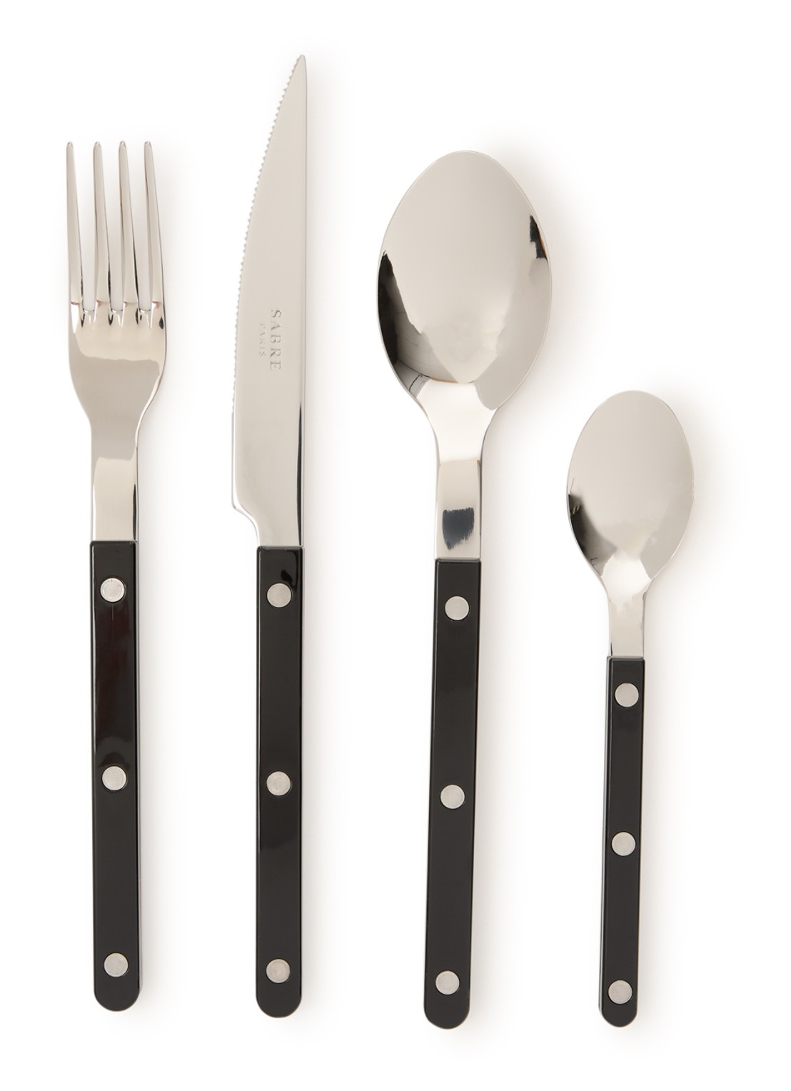 Sabre Bistrot bestekset 4- delig - voorkant zwart