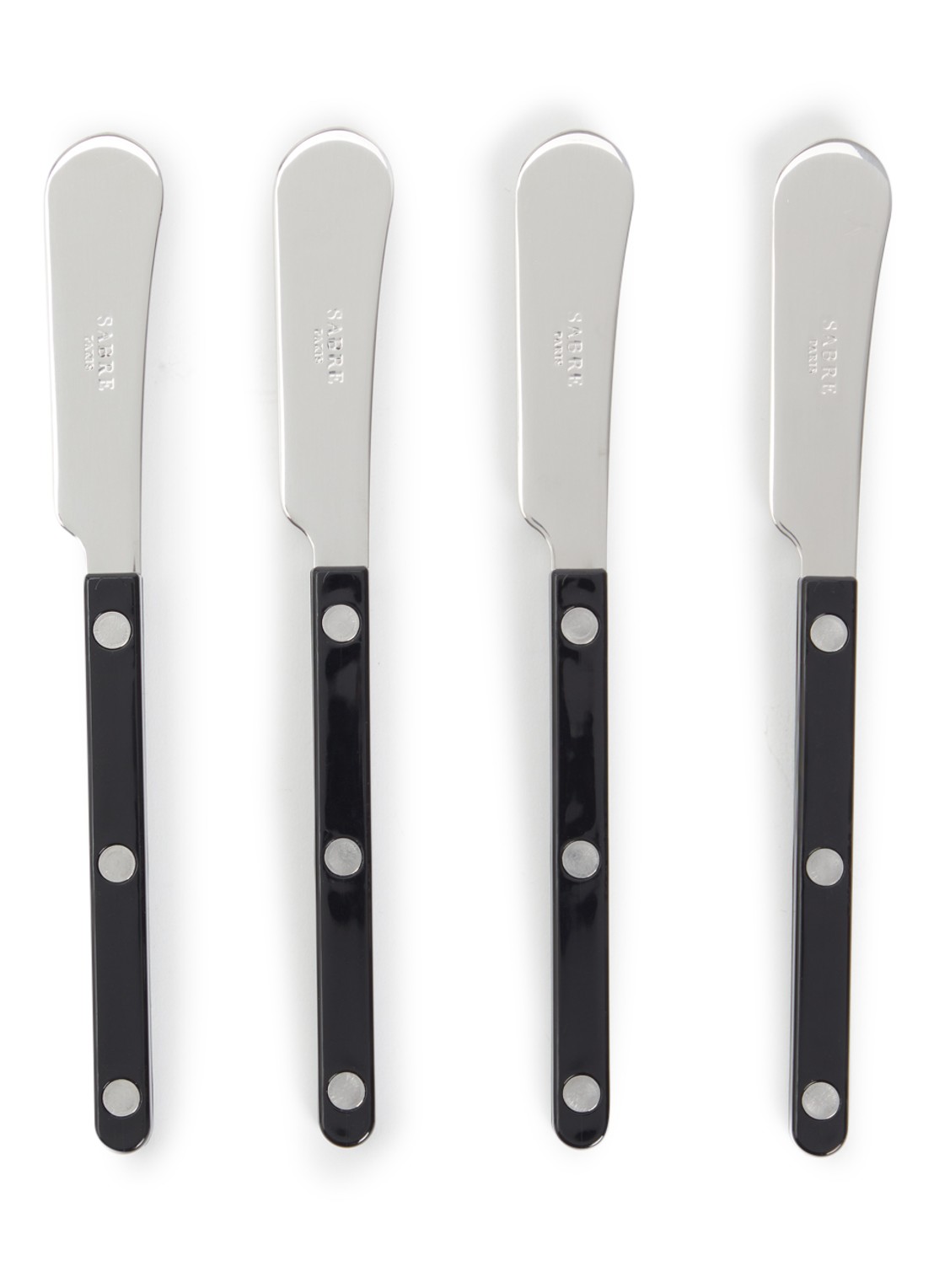 Sabre Bistrot botermes set van 4 - voorkant zwart