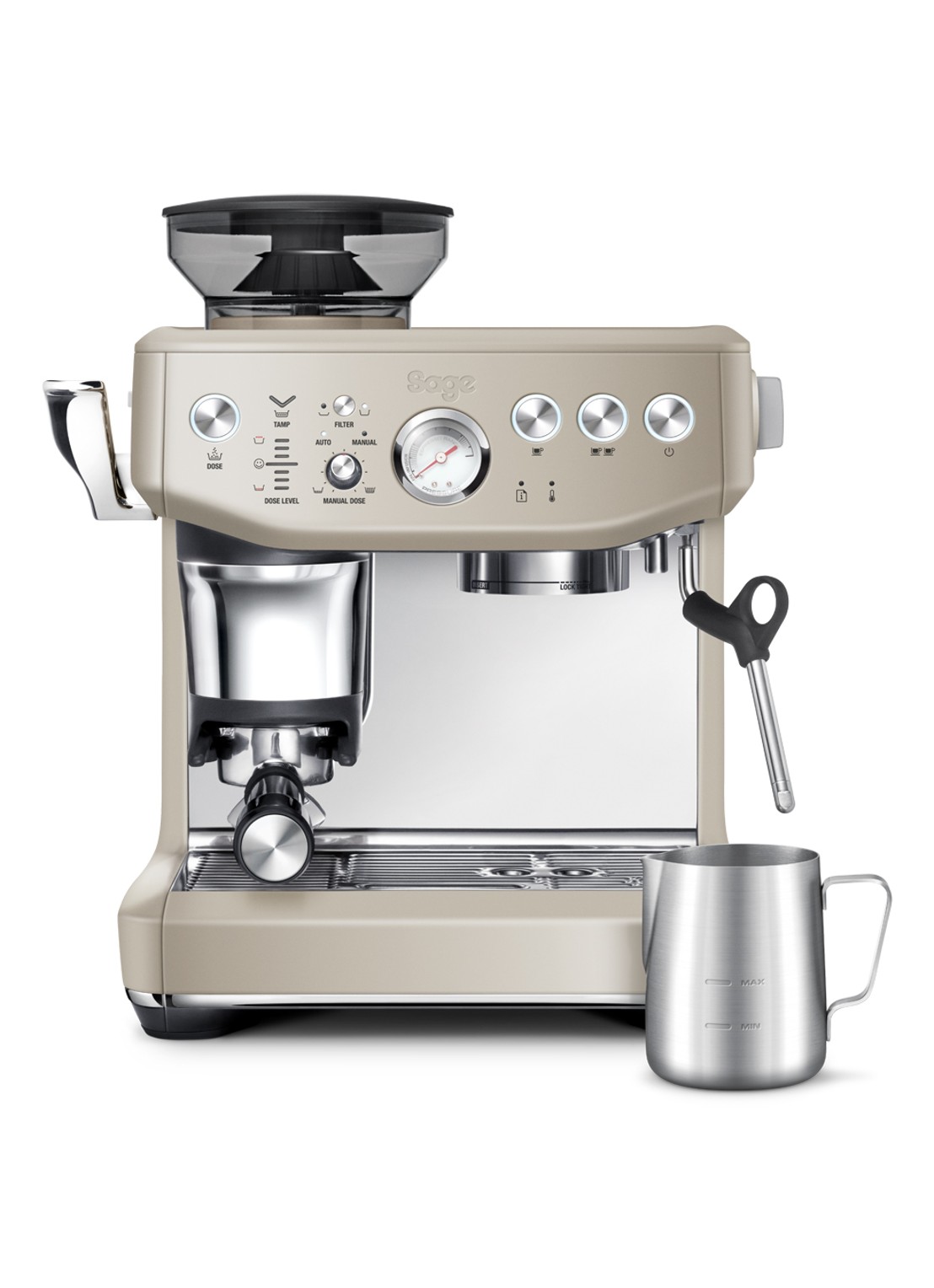 Sage Barista Express Impress espressomachine SES876 - detail lichtbruin