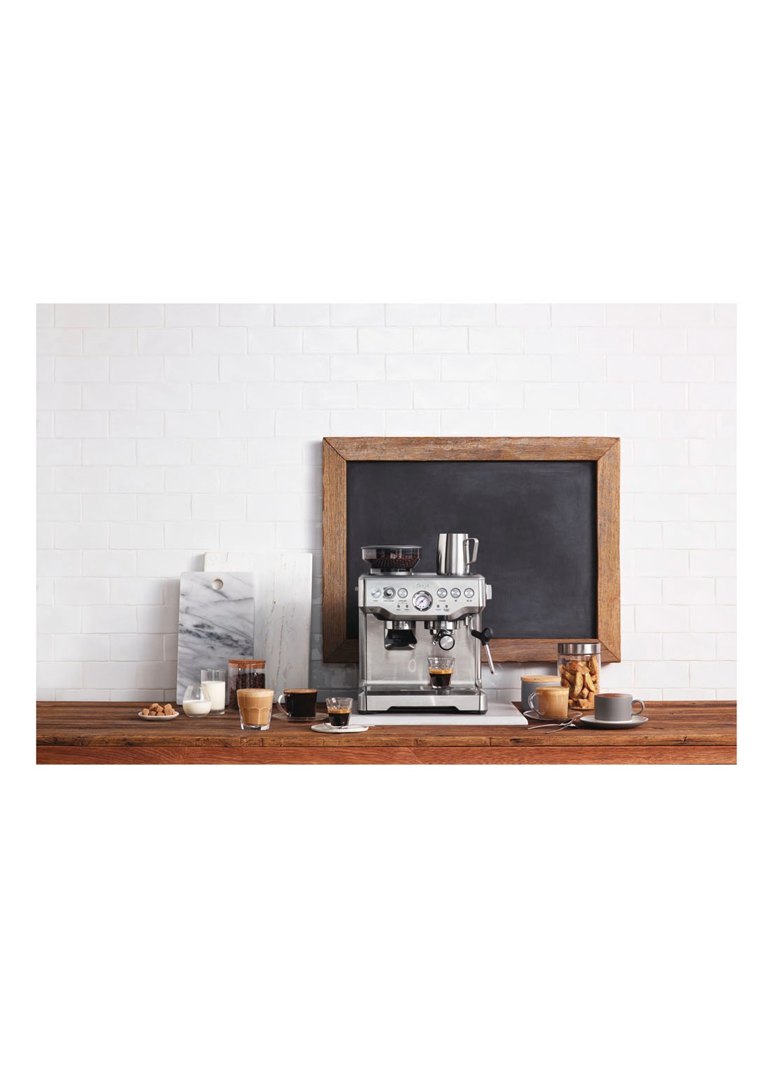 Sage Barista Express koffiemachine BES875BSS  - voorkant 4 zilver