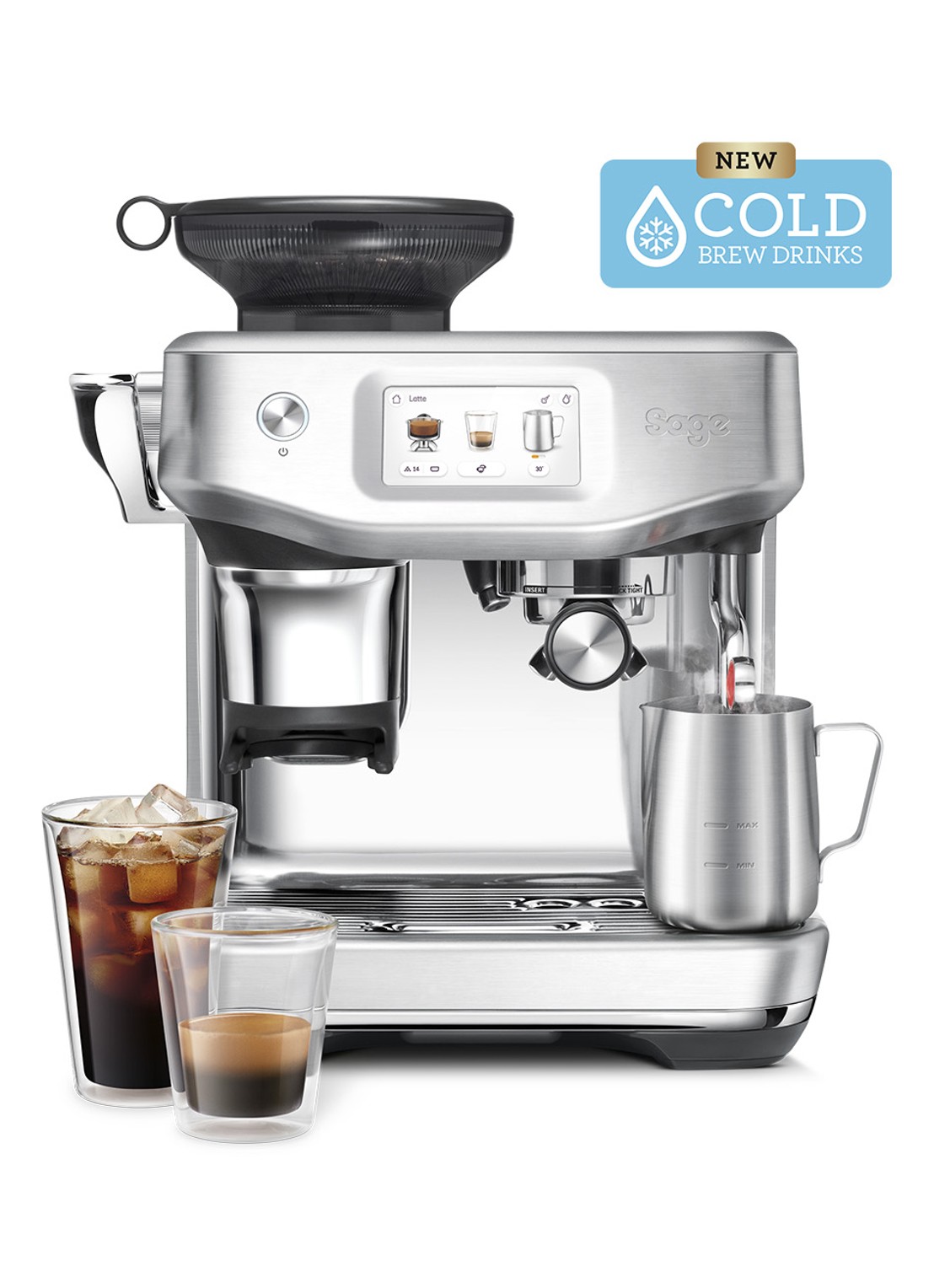 Sage Barista Touch Impress Cold espressomachine SES882BSS4EEU1 - voorkant zilver