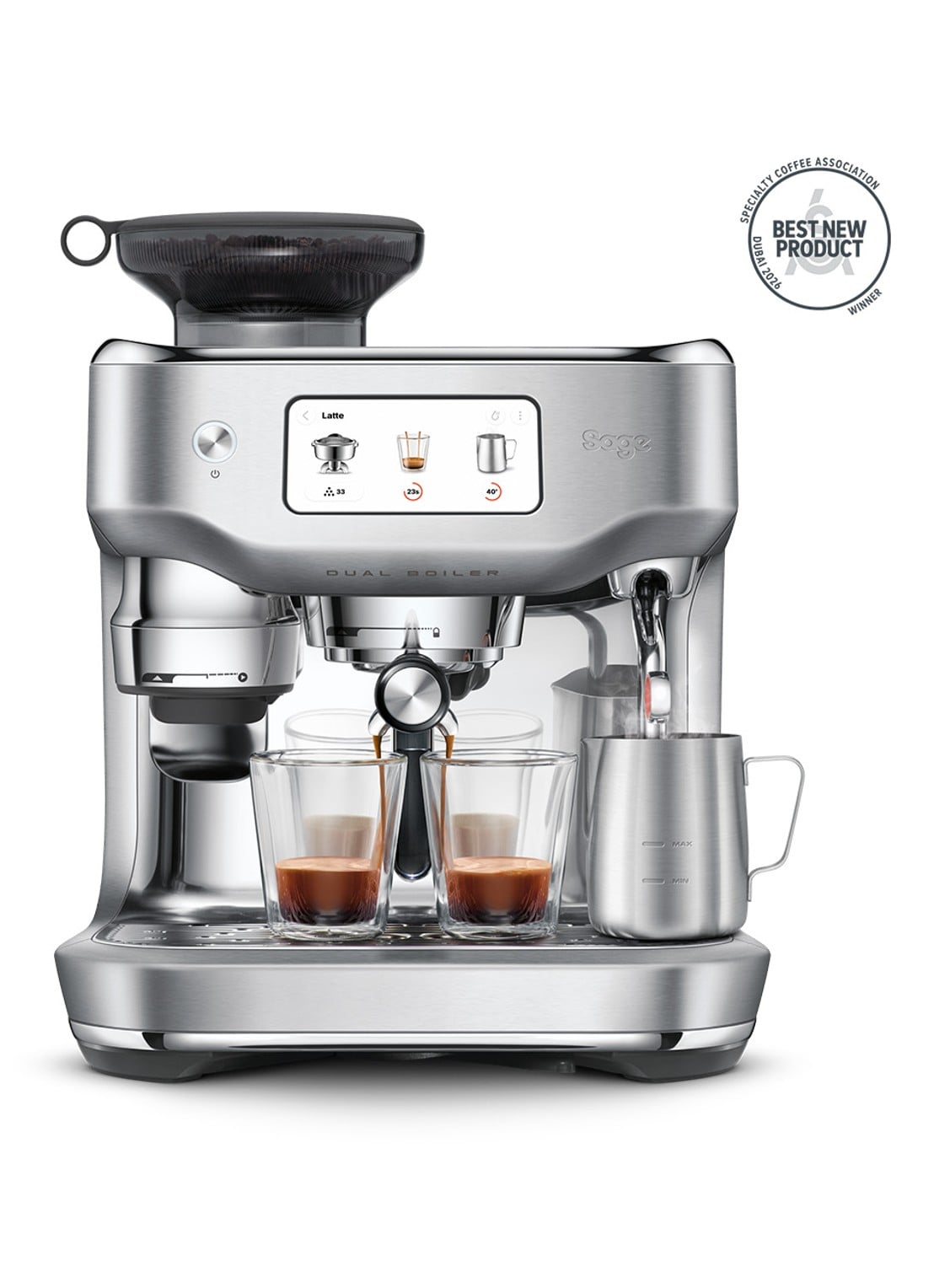 Sage Oracle Dual Boiler espressomachine SES995BSS4EEU1 - voorkant zilver