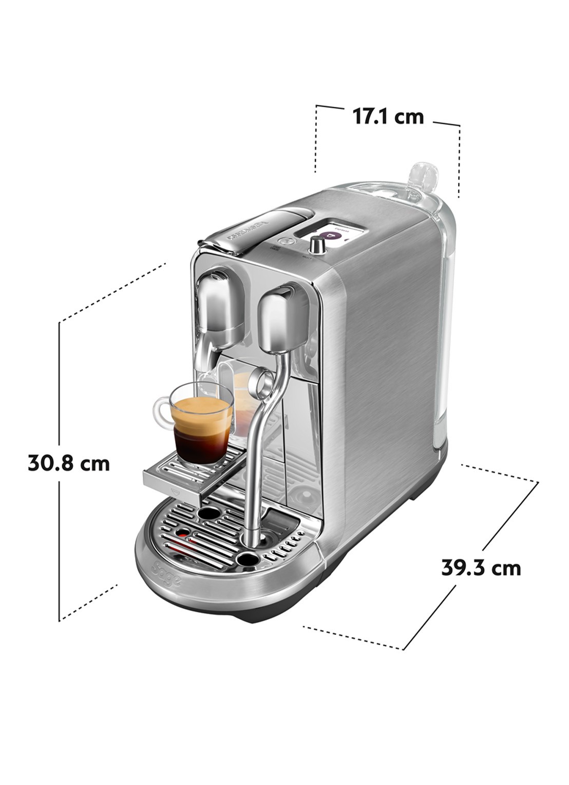 Sage Sage Creatista Plus Nespresso machine SNE800BSS4ENL1 - achterkant 3 roestvrijstaal