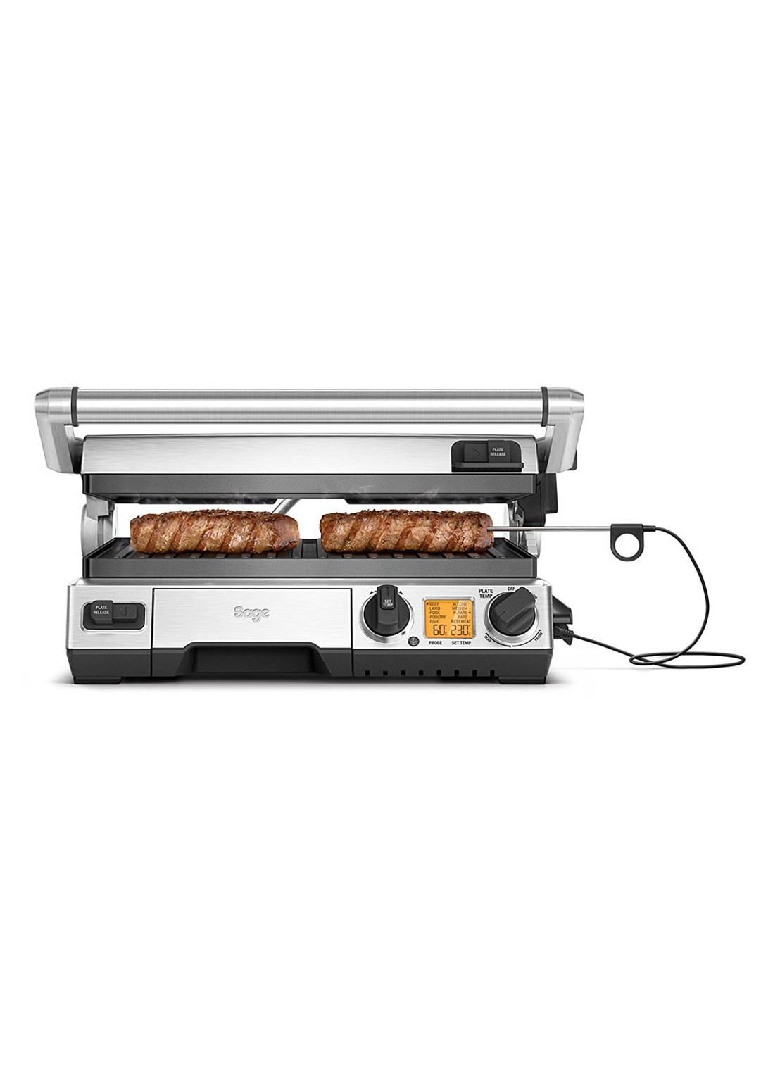 Sage Smart Grill Pro grill BGR84OBSS - voorkant zilver