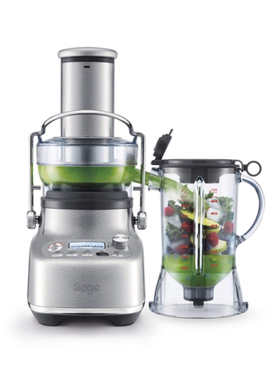 Sage The 3x Bluicer Pro 2-in-1 blender & sapcentrifuge SJB815BSS2EEU1 - voorkant zilver