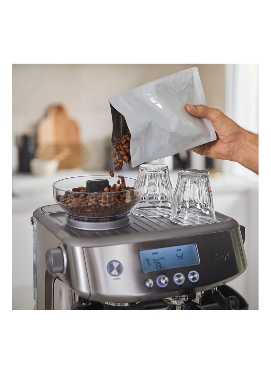 Sage The Barista Pro espressomachine SES878BSS - detail 7 zilver