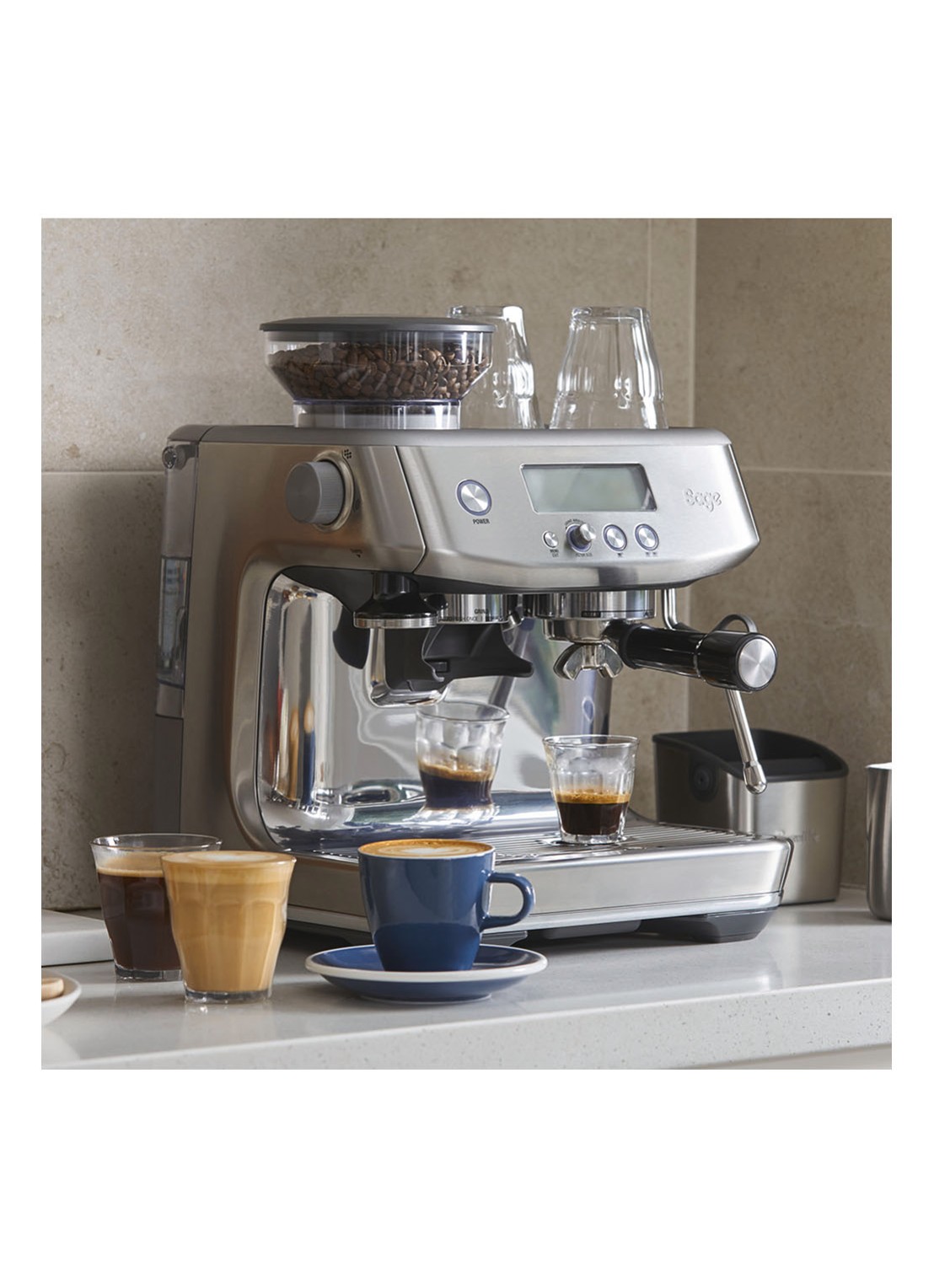 Sage The Barista Pro espressomachine SES878BSS - voorkant 2 zilver
