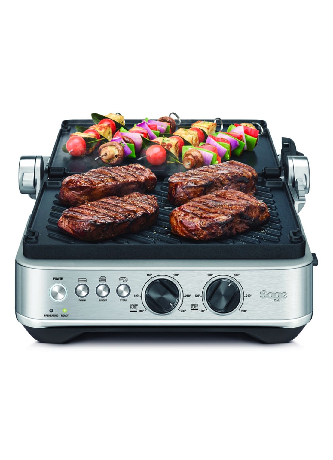 Sage The BBQ & Press contactgrill 35,1 x 37,5 cm SGR700BSS4EEU1 - detail zilver