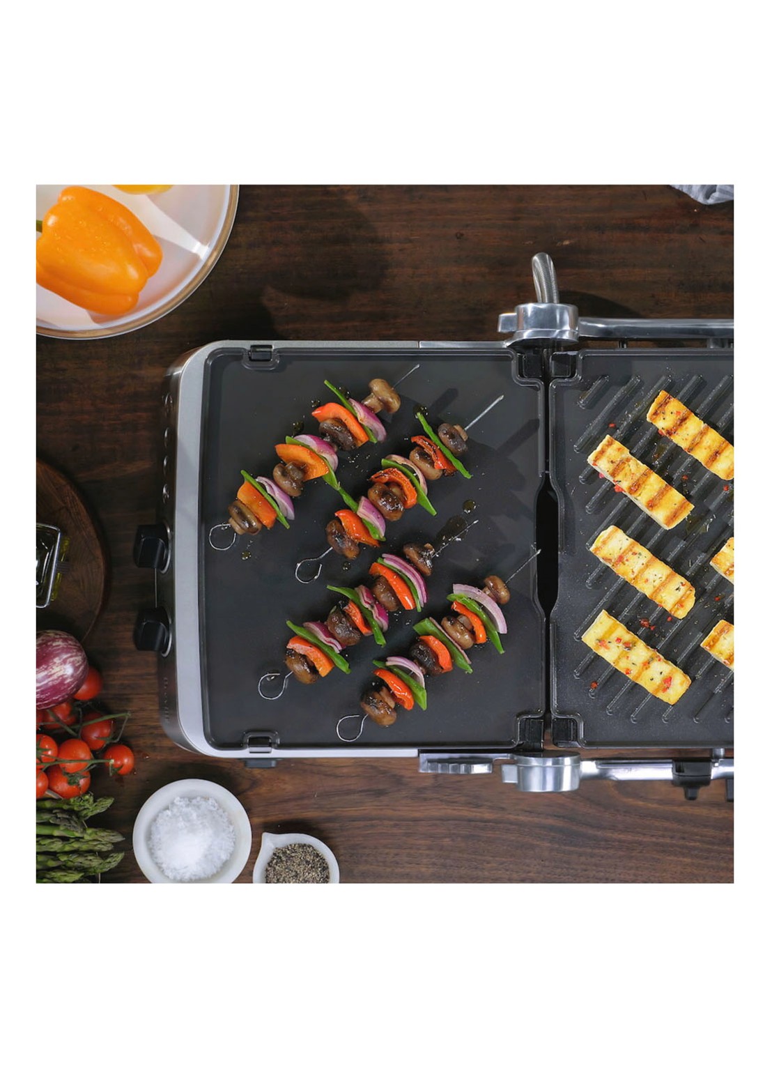 Sage The BBQ & Press contactgrill 35,1 x 37,5 cm SGR700BSS4EEU1 - voorkant 6 zilver