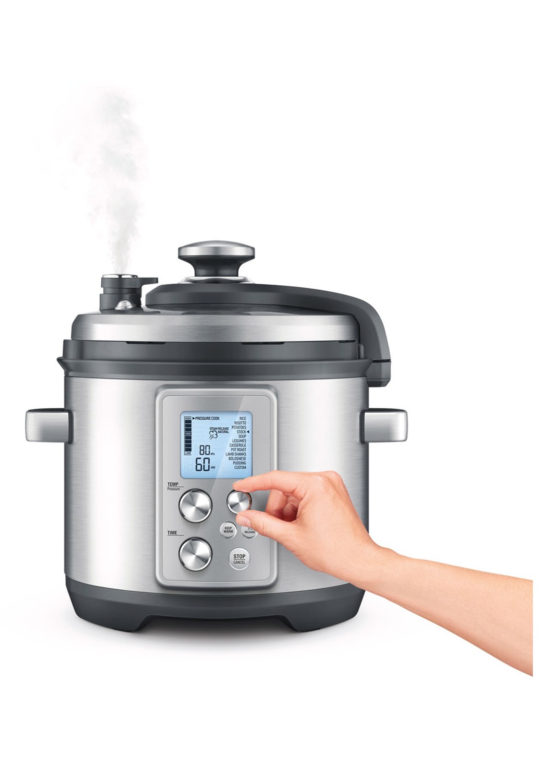 Sage The Fast Slow Pro slowcooker 6 liter SPR700BSS4EEU1 - voorkant 6 zilver