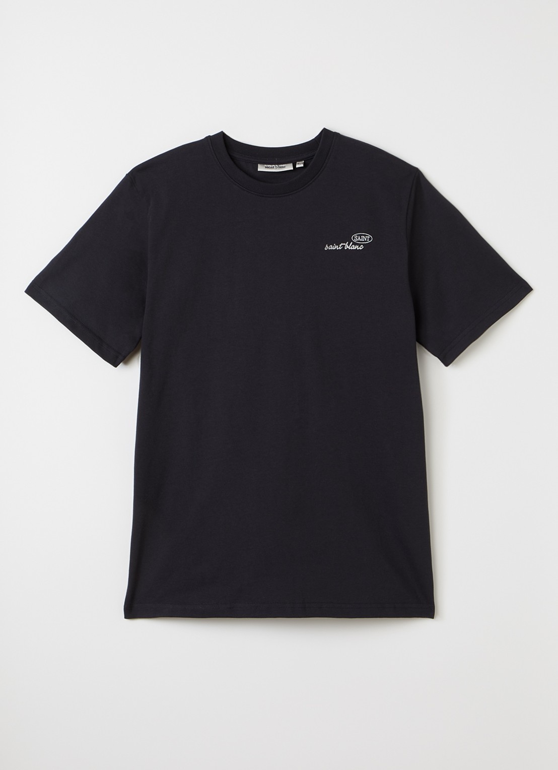 Saint Blanc Cache T-shirt met logo- en backprint - voorkant zwart